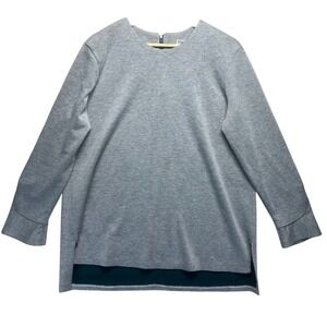 Chelsea 28‎ XL Women's Gray Long Sleeve Zipper Back Sweatshirt Tunic Top RETRO